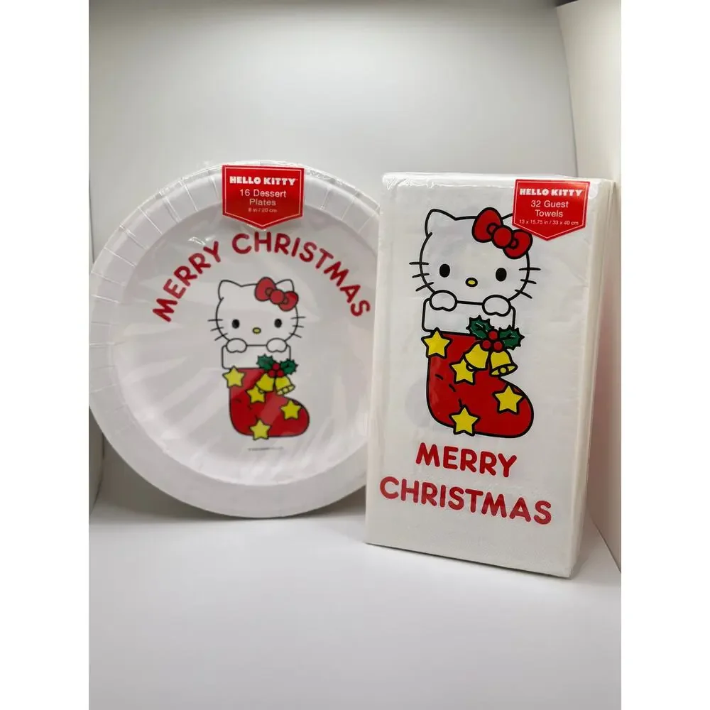 Hello Kitty Christmas Plates & Napkin Set